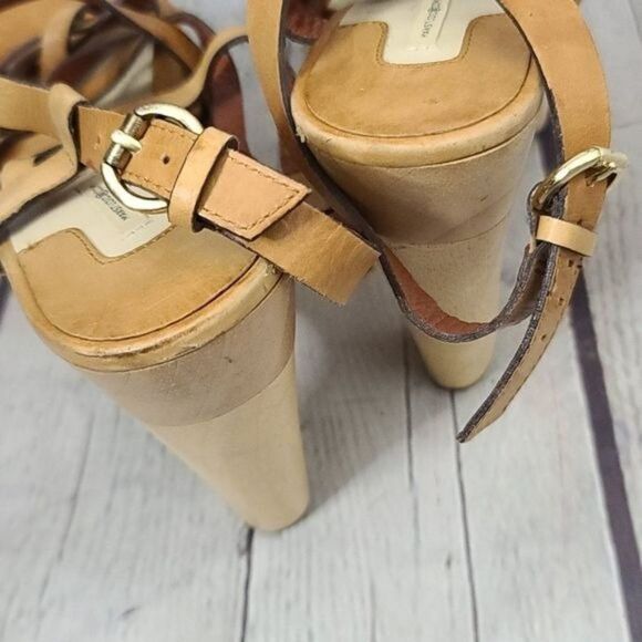 Max Studio Oakey Slingback Wood High Heels - Picture 7 of 13